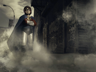 Illustration for article titled Artist turns his grandmother into a superhero to cheer her (and us) up